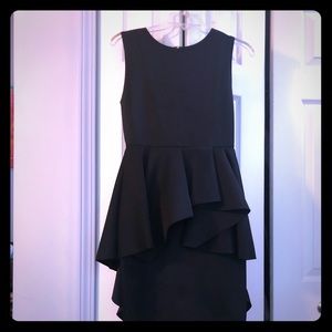Women’s black ruffled peplum dress